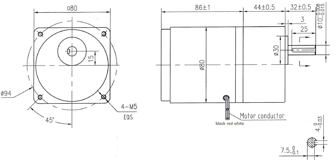 25W AC Gearmotor Drawing