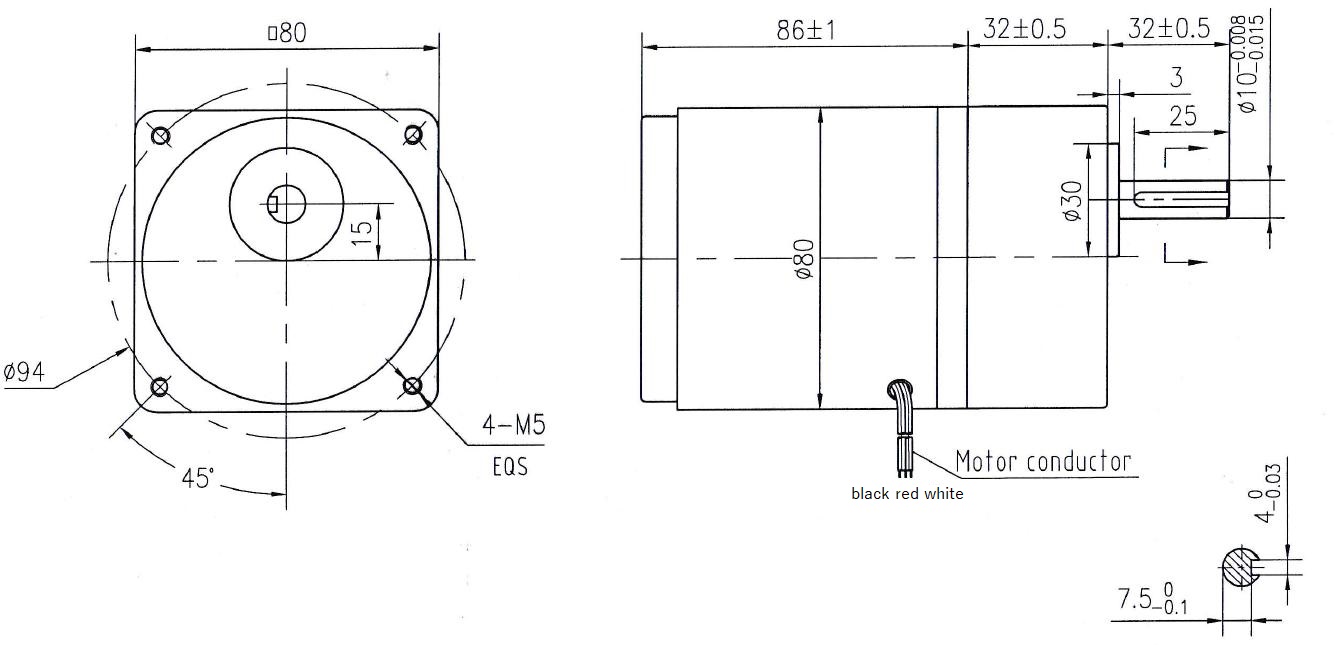 25W Gearmotor Drawing